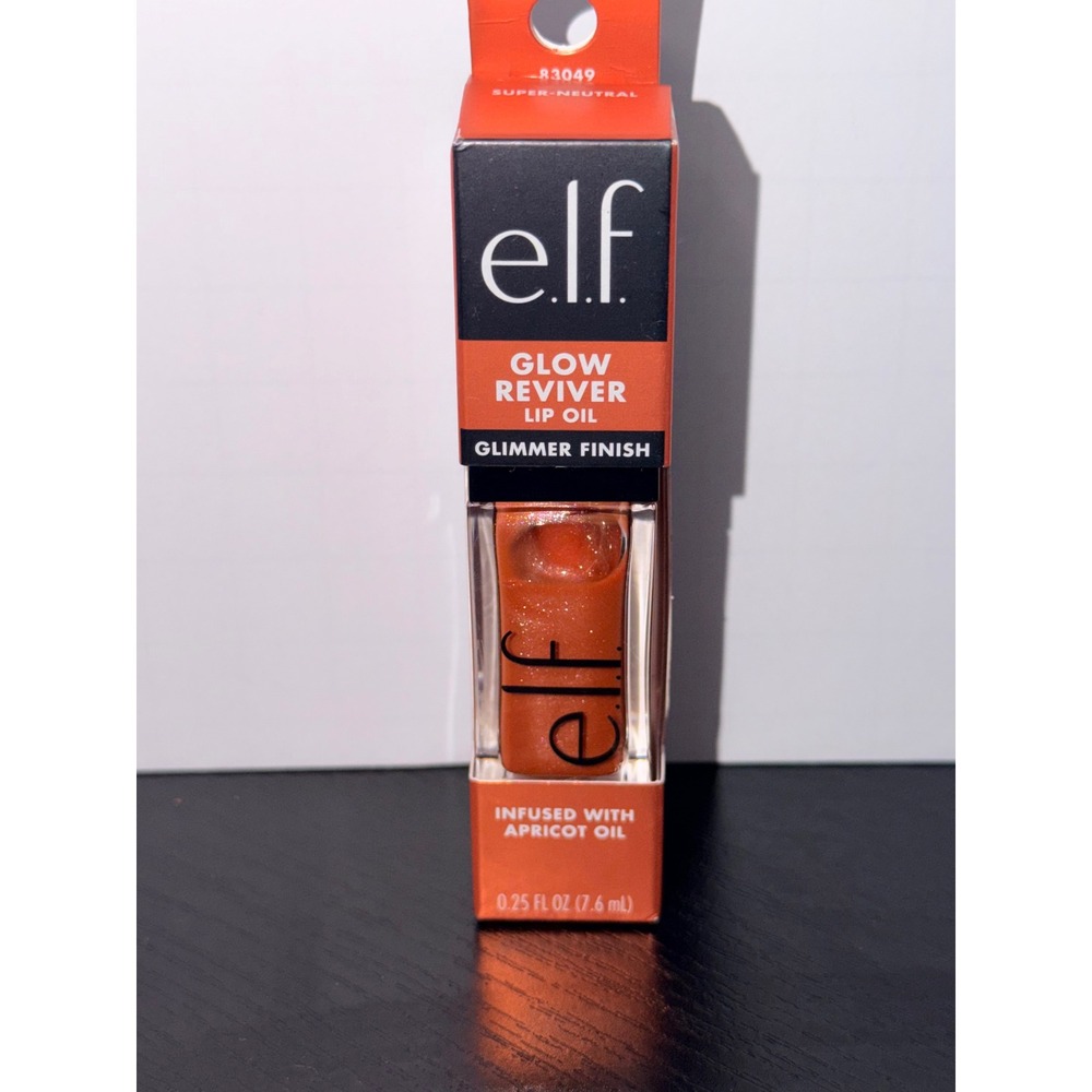 e.l.f. Glow Reviver Lip Oil Super-Neutral 83049 Glimmer Finish Apricot Oil NEW